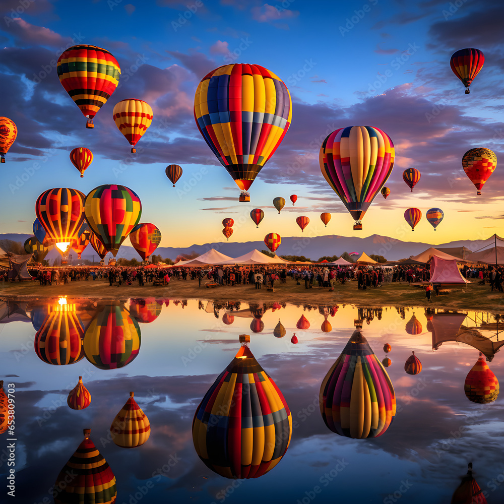 Fototapeta premium hot air balloon in the sky