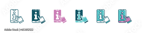 hand clicking instruction manual mobile ebook guide icon vector cursor pointing information panel reference document symbol illustration for web and app