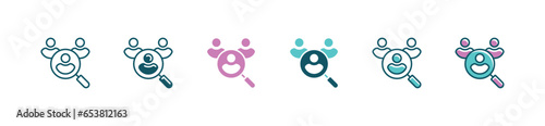Magnifier search for the best human resource for hiring recruitment icon vector business job interview find skill, talent, and potential person for work symbol illustration design