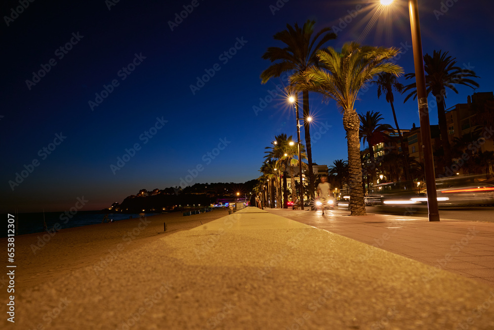 Obraz premium Passeig de Comprodon iArreta in Lloret de Mar, Girona, Spain. Mediterranean Sea