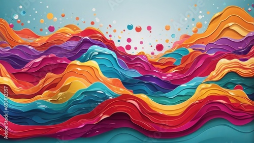 3D Colorful Abstract Wave Background. Sharp Focus, Intricate Details, Highly Detailed, Colorful, Wavy Texture Rainbow Background.