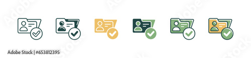 simple company hiring recruitment data contract icon vector human resource hire skills, cv, and interview symbol accepted employee checkmark illustration for web and app