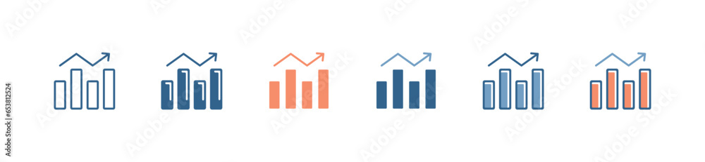 Simple bar chart graph business data analysis icon vector profit growth infographic datum performance static with arrow up design illustration Simple bar chart graph business data analysis icon vector profit growth infographic datum performance static with arrow up design illustration