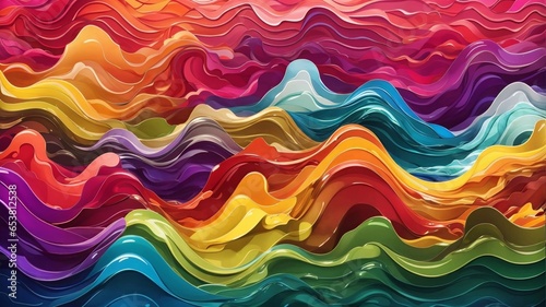 3D Colorful Abstract Wave Background. Sharp Focus, Intricate Details, Highly Detailed, Colorful, Wavy Texture Rainbow Background.