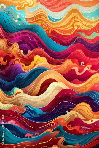 3D Colorful Abstract Wave Background. Sharp Focus, Intricate Details, Highly Detailed, Colorful, Wavy Texture Rainbow Background.