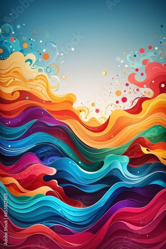 3D Colorful Abstract Wave Background. Sharp Focus, Intricate Details, Highly Detailed, Colorful, Wavy Texture Rainbow Background.