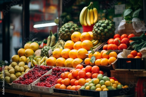 Fruits and vegetables at a market in Barcelona, Catalonia, Spain