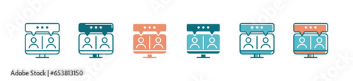 human resource online workshop training icon vector digital business teamwork meeting conference skill development symbol illustration