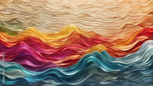 3D Colorful Abstract Wave Background. Sharp Focus, Intricate Details, Highly Detailed, Colorful, Wavy Texture Rainbow Background.