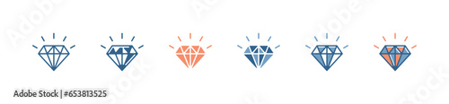 simple shiny diamond gemstone business core value icon vector success goal target company illustration  for web and app