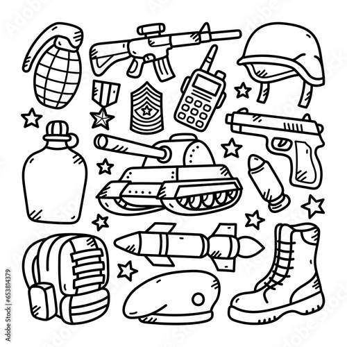 Military Line Doodle Illustration