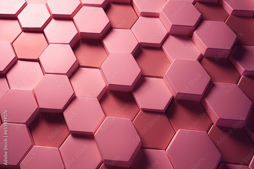 Pink hexagonal pattern in 3d style. Pink hexagonal pattern in 3d style.
