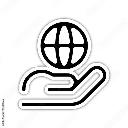 picto logo icones et symbole ecologie label logo planete terre main gas relief