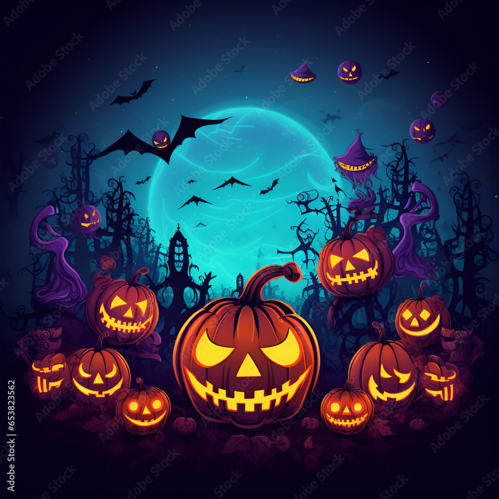 halloween background with pumpkin