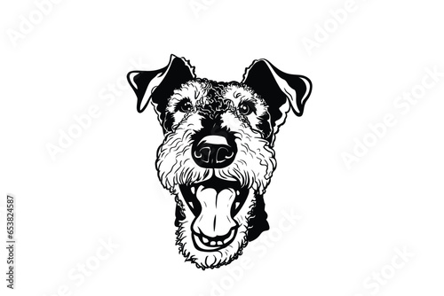 Airedale Terrier Headshot: Captivating Vector Art for Dog Lovers