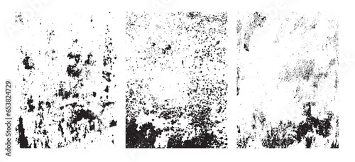 Set of Weathered Metal with Rust Grudge Textures. Old surface background vector art
