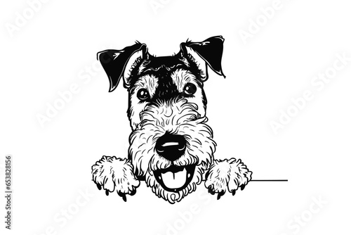 Curious Airedale Terrier: Charming Vector Art for Dog Aficionados