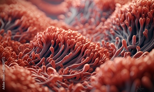 cancer cells seen from a microscope, generative ai photo