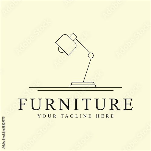furniture logo line art icon design template simple minimalist vector illustration