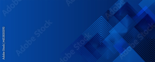 Modern dark blue geometric banner background. vector illustration