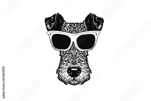 Sunny Days with Airedale Terrier: Sunglasses-Wearing Vector