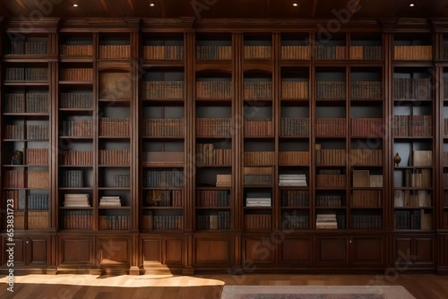 Artistic home library with sliding bookshelf storage