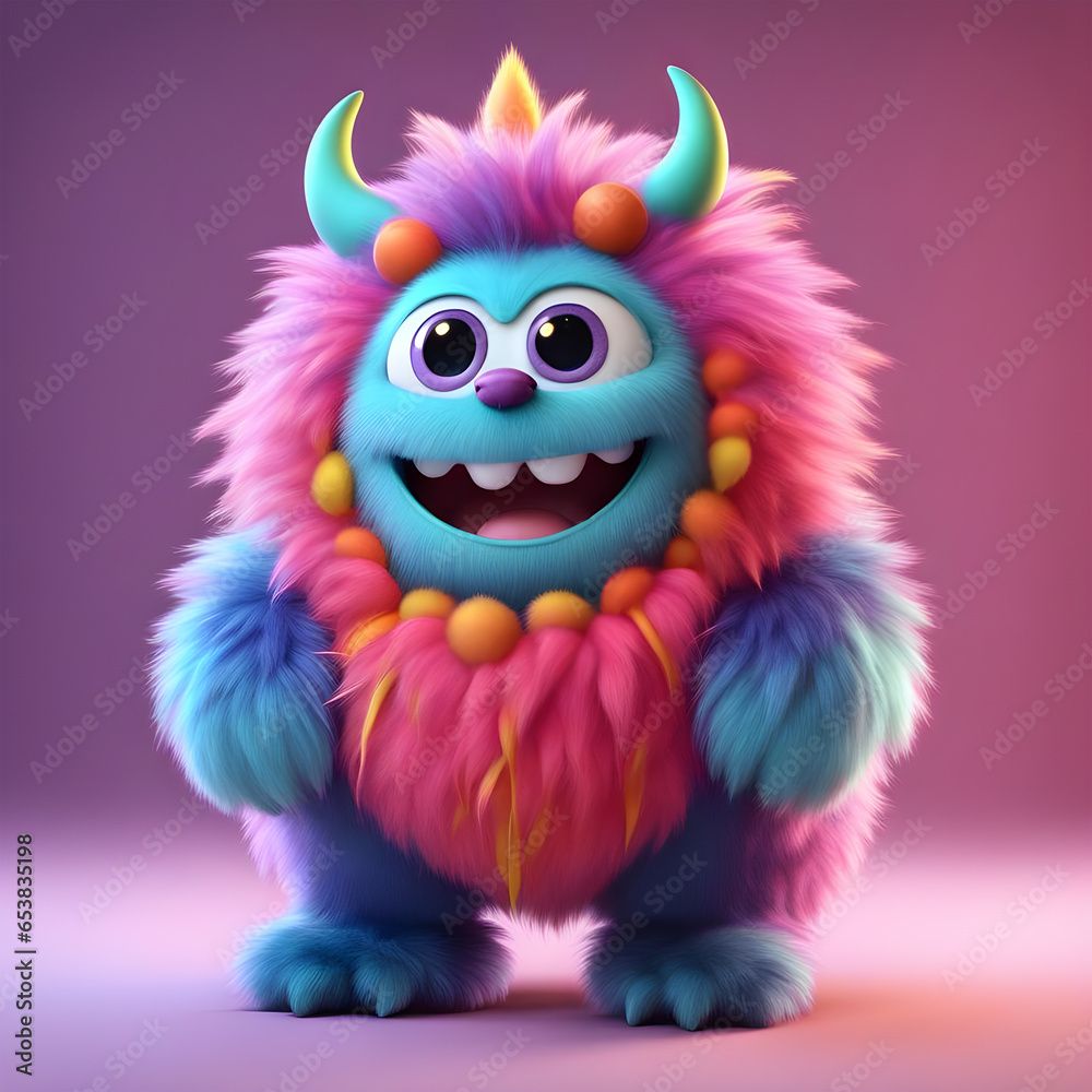 cute little monster smooth skin soft fur bright eyes