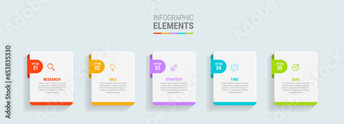 Business infographic template design icons 5 options or steps