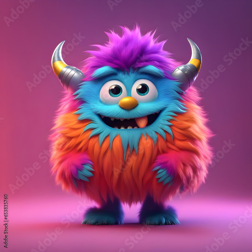 cute little monster smooth skin soft fur bright eyes