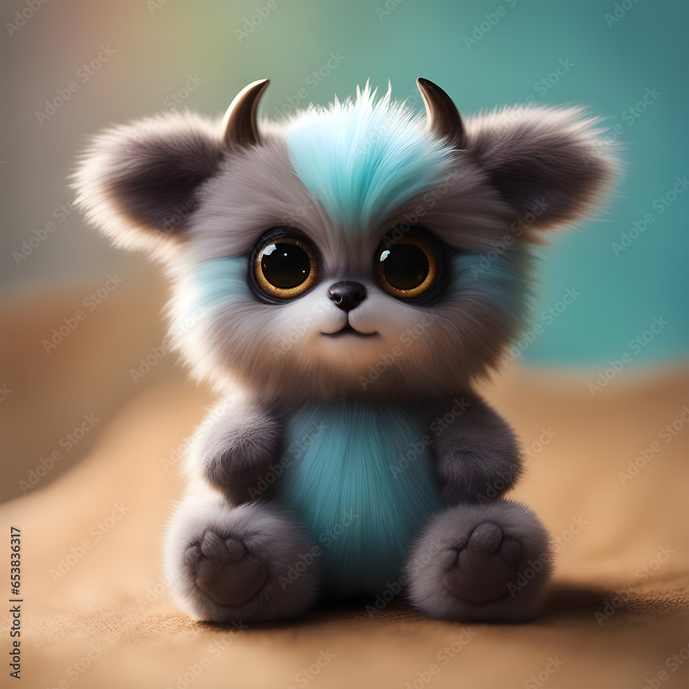 cute little monster smooth skin soft fur bright eyes
