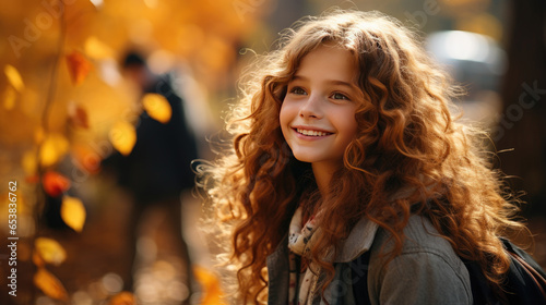 A girl in an autumn park.