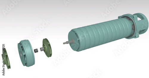 jockey pump vertical multistage 3D illustration