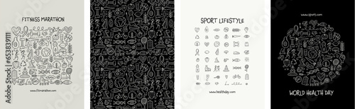 Healthy World: World Health Day Vector Illustration Set