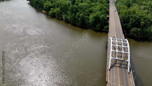 Edmund Pettus Bridge crossing the Alabama River at Selema city in deep South USA photo