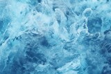Frozen water on pale blue surface. Generative AI