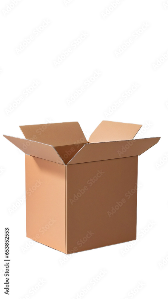 isolated, empty box on background box, cardboard, packaging, carton, container, shipping, open, brown, storage, parcel, white, object, delivery, post, pack, cargo, mail, send, transportation