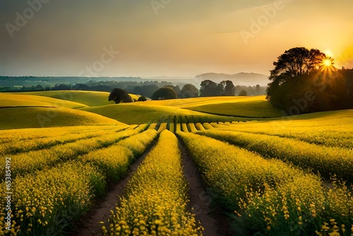 sunset in the field