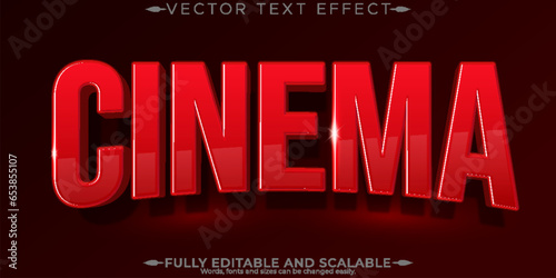 Movie cinema text effect, editable film and show text style
