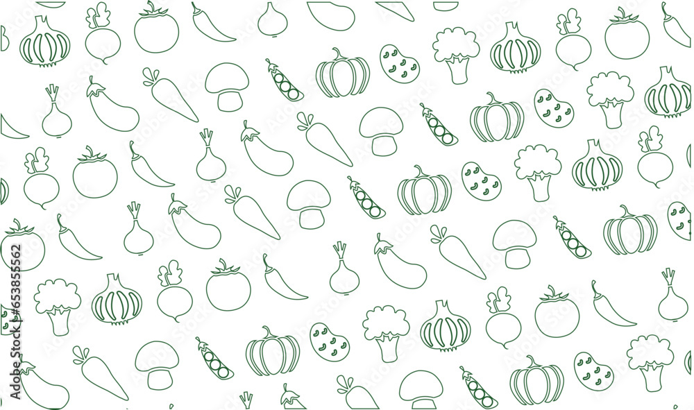 Vegetable flat vector icon set