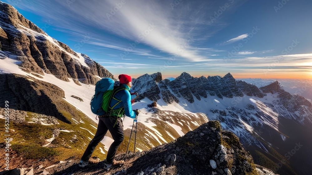 Hiker on a mountain