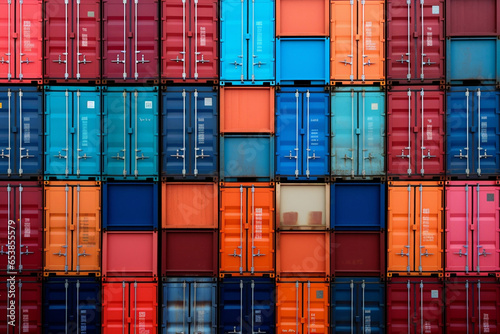 Port business industrial containers trade export shipping freight harbor transportation