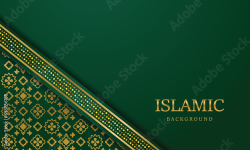 Arabic islamic luxury ornamental background with golden arabic pattern design