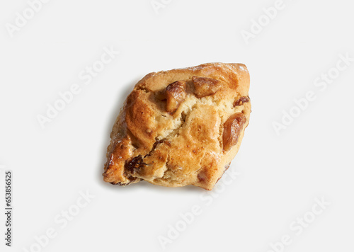Papassina, a typical Sardinian homemade sweet, isolated on white background 