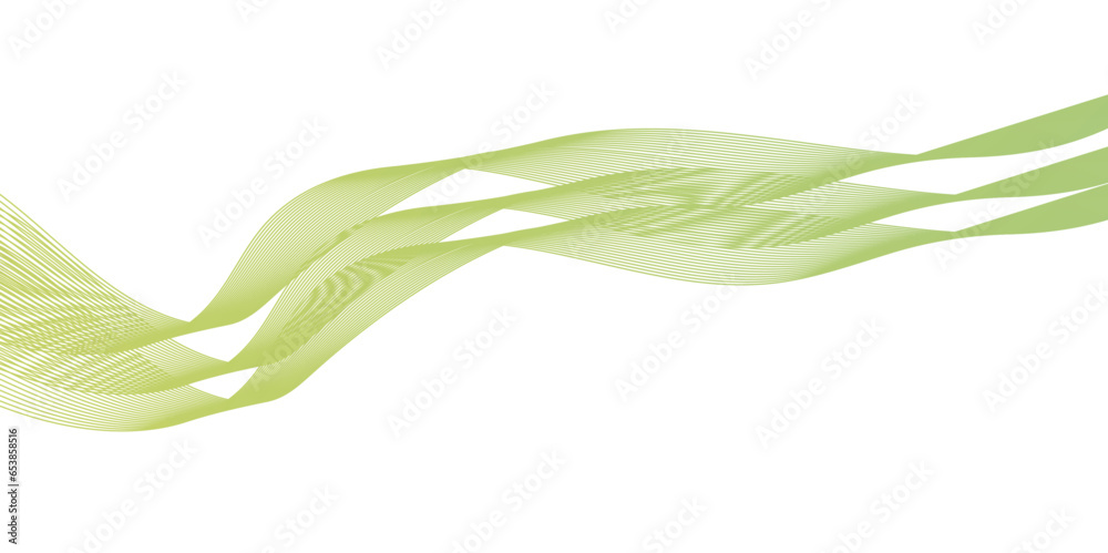 Abstract wavy lines flowing curve green gradient color on transparent background. Abstract white background colorful lines. modern wavy stripes on white background isolated. Abstract wavy lines flowing curve green gradient color on transparent background. Abstract white background colorful lines. modern wavy stripes on white background isolated.