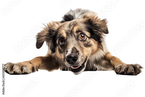Canvas Print dog in motion, playing, running isolated on transparent background