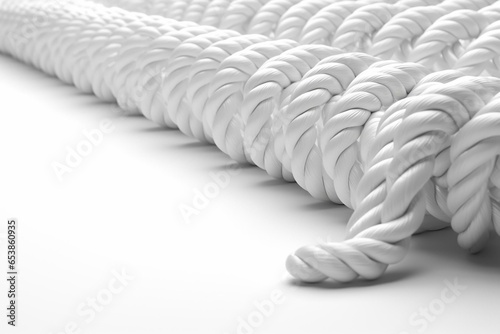 White barrier rope on white background. 3D illustration. Generative AI © James