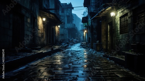 Moody, atmospheric alleyways and backstreets at night