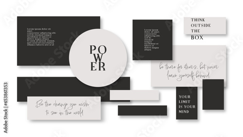 Vector photo collage template moodboard pictures grids vector illustration