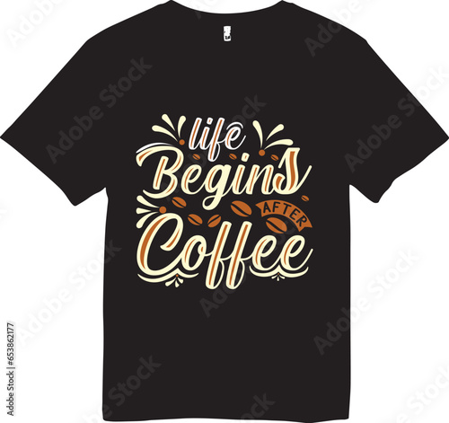 Elevate your mornings with our coffee typography t-shirt. Crafted for coffee lovers, this soft, stylish tee boasts a striking design that captures the essence of your daily brew. 