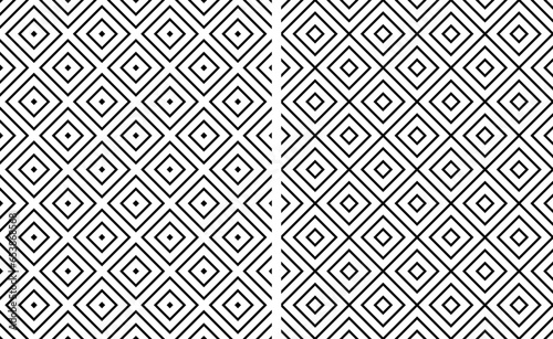 Set of Seamless Geometric Checked Patterns.